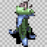 Shadow Fin walking animation, facing left