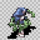 Worm Hole walking animation, facing bottom right