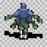 Worm Hole walking animation, facing top