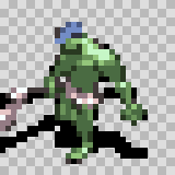 Trog walking animation, facing bottom left