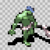 Trog walking animation, facing bottom right