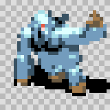 Yeti attack animation, facing left