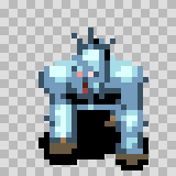 Yeti walking animation, facing bottom