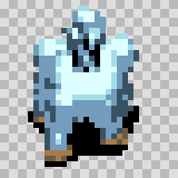 Yeti walking animation, facing top