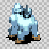 Yeti walking animation, facing top left