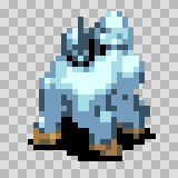 Yeti walking animation, facing top right