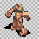 Sandstone attack animation, facing left