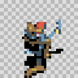Fina attack animation, facing top right