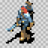 Fina walking animation, facing bottom left