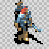 Fina walking animation, facing bottom right
