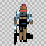 Fina walking animation, facing top