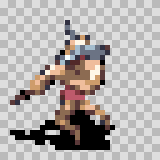 Baroo attack animation, facing left