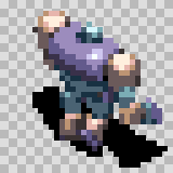 Modo walking animation, facing top right