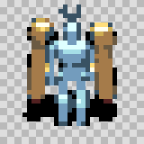 Sir Launchalot walking animation, facing top