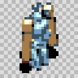Sir Launchalot walking animation, facing top left