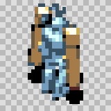 Sir Launchalot walking animation, facing top right