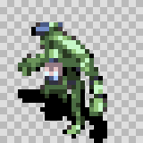 Steel Tooth walking animation, facing bottom left