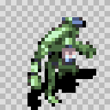 Steel Tooth walking animation, facing bottom right
