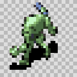 Steel Tooth walking animation, facing top left